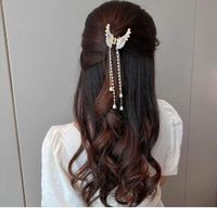 Women's Lady Butterfly Imitation Pearl Alloy Plating Inlay Rhinestones Hair Claws main image 4