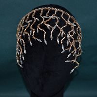امرأة أنيق سيدة أمواج حجر الراين صنع يدوي أغطية الرأس للحفلات main image 5