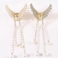 Women's Lady Butterfly Imitation Pearl Alloy Plating Inlay Rhinestones Hair Claws main image 1