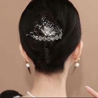 Women's Lady Flower Alloy Plating Inlay Zircon Hair Clip sku image 2