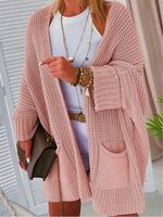 Frau Basic Klassischer Stil Einfarbig Mantel Pullover main image 5