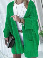 Frau Basic Klassischer Stil Einfarbig Mantel Pullover main image 3