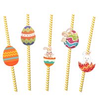 Easter Simple Style Classic Style Color Block Paper Holiday Daily Drinking Straw main image 1