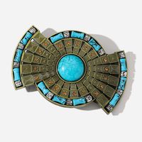 1 Piece Alloy Turquoise Rhinestones Geometric Retro Ethnic Style sku image 1