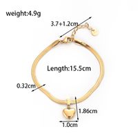 Retro Simple Style Heart Shape Stainless Steel Plating 18k Gold Plated Bracelets Earrings Necklace sku image 2