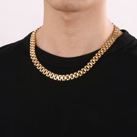 Acier Inoxydable Plaqué Or 18K Hip Hop Placage Géométrique Collier main image 4