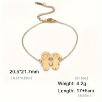 Cute Simple Style Girl Boy Stainless Steel Plating None Gold Plated Couple Bracelets main image 2