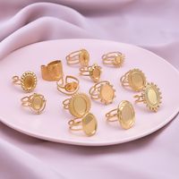 Simple Style Geometric Stainless Steel Plating 18k Gold Plated Open Rings main image 1
