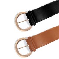 Classic Style Commute Solid Color Pu Leather Women's Leather Belts main image 7