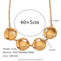 Mode Geometrisch Rostfreier Stahl Überzug 18 Karat Vergoldet Halskette main image 2