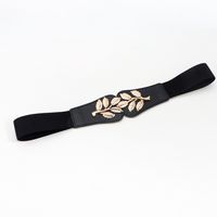 Ig Style Elegant Leaf Pu Leather Inlay Acrylic Women's Woven Belts main image 1