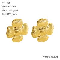1 Piece Cute Wedding Bridal Flower Plating Inlay Stainless Steel Artificial Pearls 18K Gold Plated Drop Earrings sku image 5