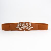 Ig Style Elegant Leaf Pu Leather Inlay Acrylic Women's Woven Belts sku image 3