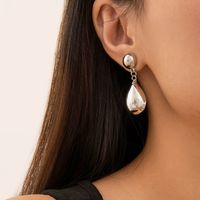 1 Pair Elegant Vintage Style French Style Water Droplets Three-dimensional Iron Drop Earrings sku image 1