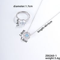 Simple Style Geometric Copper Plating Inlay Zircon Silver Plated Rings Necklace sku image 1
