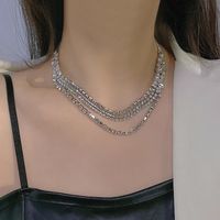 Luxurious Shiny Geometric Rhinestone Wholesale Layered Necklaces main image 4