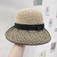 Women's Pastoral Flower Net Yarn Hollow Out Big Eaves Sun Hat main image 6