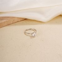 Simple Style Shiny Round Copper Plating Inlay Zircon Silver Plated Rings Necklace main image 3