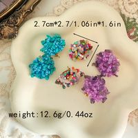 1 Pair Ethnic Style Bohemian Geometric Beaded Plating Stainless Steel Gravel Seed Bead Gold Plated Ear Studs main image 2