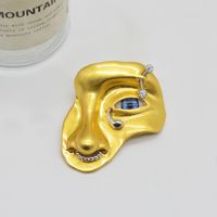 Retro Human Face Alloy Plating Women's Brooches sku image 1