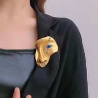 Retro Human Face Alloy Plating Women's Brooches main image 6
