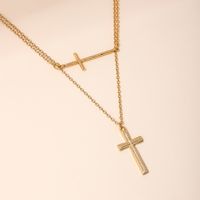Simple Style Classic Style Artistic Cross Alloy Zinc Women's Layered Necklaces main image 3