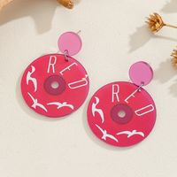 1 Pair Ig Style Cute Vacation Round Letter Bird Arylic Drop Earrings main image 3
