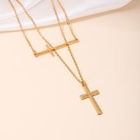 Simple Style Classic Style Artistic Cross Alloy Zinc Women's Layered Necklaces main image 4