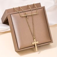 Simple Style Classic Style Artistic Cross Alloy Zinc Women's Layered Necklaces sku image 1