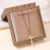 Simple Style Classic Style Artistic Cross Alloy Zinc Women's Layered Necklaces main image 6