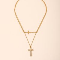 Simple Style Classic Style Artistic Cross Alloy Zinc Women's Layered Necklaces main image 5