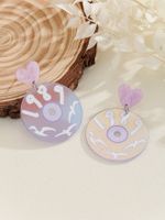 1 Pair Ig Style Cute Vacation Round Letter Bird Arylic Drop Earrings main image 5