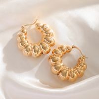 1 Pair Retro French Style Simple Style Round Irregular Three-dimensional Thick Ccb Earrings main image 4
