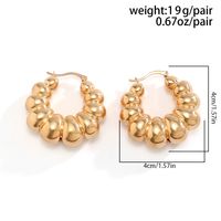1 Pair Retro French Style Simple Style Round Irregular Three-dimensional Thick Ccb Earrings main image 2