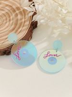 1 Pair Ig Style Cute Vacation Round Letter Bird Arylic Drop Earrings main image 6