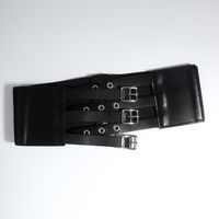 Ig Style Retro Geometric Pu Leather Alloy Elastic Band Women's Corset Belts sku image 1