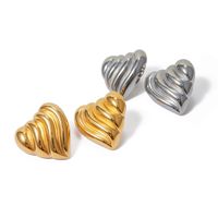1 Pair IG Style Heart Shape Plating 316 Stainless Steel  Ear Studs main image 4