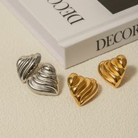 1 Pair IG Style Heart Shape Plating 316 Stainless Steel  Ear Studs main image 3