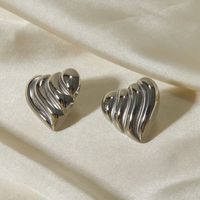 1 Pair IG Style Heart Shape Plating 316 Stainless Steel  Ear Studs main image 5