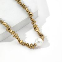 Großhandel Schmuck Einfacher Stil Perle 201 Edelstahl Kunststoff Perlen Irregulär Perlen Überzug Halskette Mit Anhänger main image 1