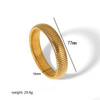 Retro Roman Style Circle Solid Color 304 Stainless Steel 18K Gold Plated Bangle In Bulk sku image 7