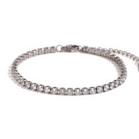 Basic Simple Style Classic Style Solid Color Stainless Steel Plating Inlay Rhinestones 18k Gold Plated Tennis Bracelet sku image 2