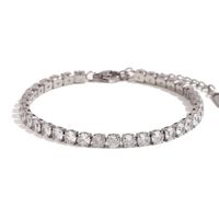 Basic Simple Style Classic Style Solid Color Stainless Steel Plating Inlay Rhinestones 18k Gold Plated Tennis Bracelet sku image 4