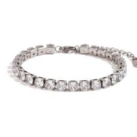 Basic Simple Style Classic Style Solid Color Stainless Steel Plating Inlay Rhinestones 18k Gold Plated Tennis Bracelet sku image 7