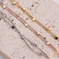 Elegant Luxurious Square Stainless Steel 18K Gold Plated Rose Gold Plated Bracelets In Bulk main image 6