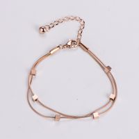 Elegant Luxurious Square Stainless Steel 18K Gold Plated Rose Gold Plated Bracelets In Bulk sku image 3