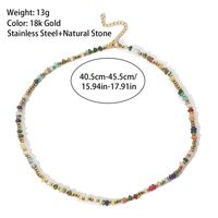 Wholesale Jewelry Ethnic Style Colorful Titanium Steel Natural Stone Plating Beaded Choker sku image 1