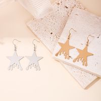 1 Pair Vacation Simple Style Classic Style Star Iron Drop Earrings main image 1