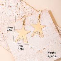 1 Pair Vacation Simple Style Classic Style Star Iron Drop Earrings main image 2