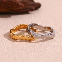 Basic Simple Style Classic Style Waves Stainless Steel Plating 18k Gold Plated Rings main image 1